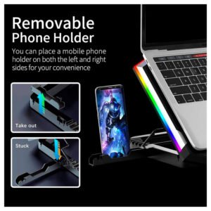 Cooler para laptop Ice Coorel K9, RGB, 6 Coolers, 6 Niveles, 2500 RPM, Laptops a 17" Ice Coorel K9 6 Coolers 6 Niveles 3