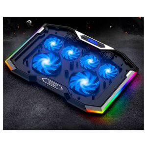 Cooler para laptop Ice Coorel K9, RGB, 6 Coolers, 6 Niveles, 2500 RPM, Laptops a 17" Ice Coorel K9 6 Coolers 6 Niveles 4