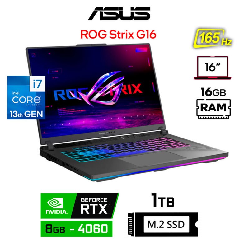 Asus ROG Strix G16 G614, Core i7-13650HX, 8GB RTX4060, 16GB RAM, 1TB SSD, 16" WUXGA 165Hz