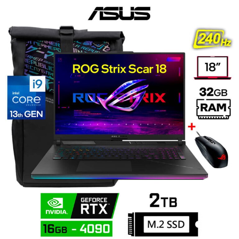 Asus ROG Strix Scar 18 G834JY, 18" WQXGA 240Hz, Core i9-13980HX, 16GB RTX4090, 32GB RAM, 2TB SSD