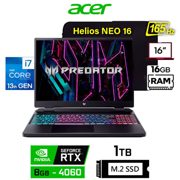 Acer Predator Helios Neo 16 Laptop - I9 14th Gen, RTX 4060, 16GB RAM, 1TB SSD - Good Refurbished