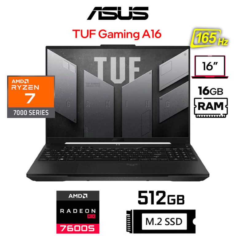 Asus TUF Gaming A16 FA617NS, 16" WUXGA 165Hz, Ryzen 7-7735HS, 8GB RX7600S, 16GB RAM, 512GB SSD