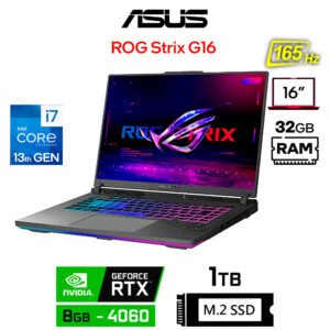 Asus ROG Strix G16 G614, Core i7-13650HX, 8GB RTX4060, 32GB RAM, 1TB SSD, 16" FHD+ 165Hz