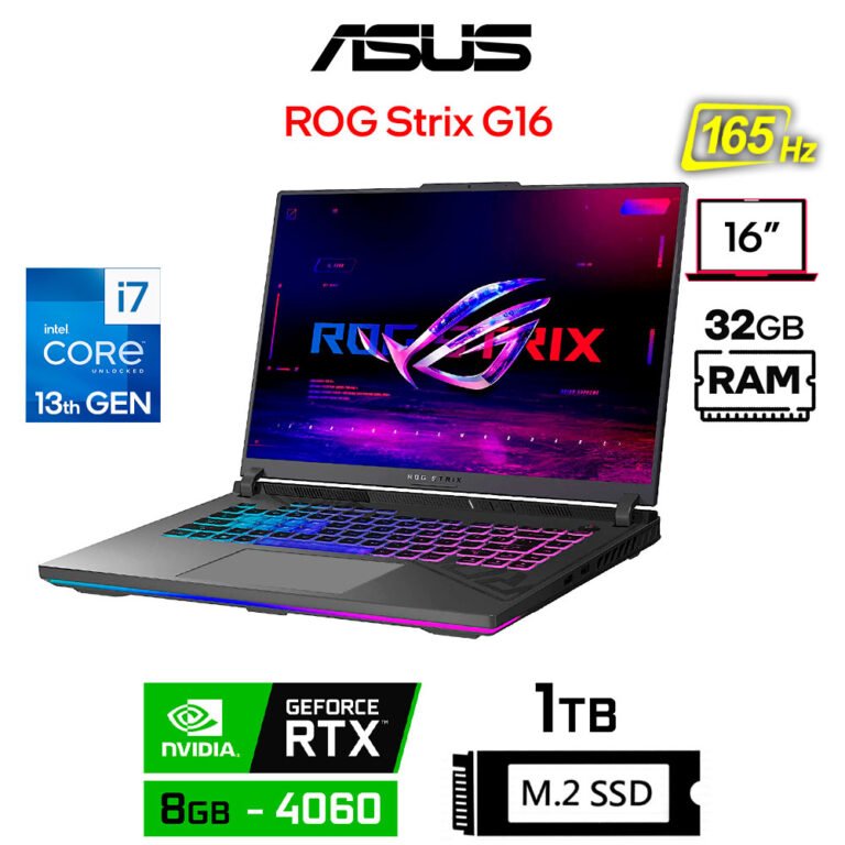 Asus ROG Strix G16 G614, Core i7-13650HX, 8GB RTX4060, 32GB RAM, 1TB SSD, 16" FHD+ 165Hz