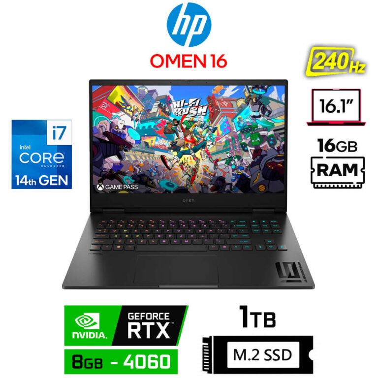 HP OMEN 16-WF Gaming, Core i7-14700HX, 8GB RTX4060, 16GB RAM, 1TB SSD, 16.1" QHD 240Hz