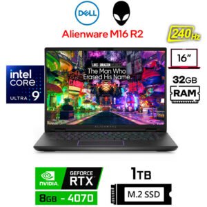 Dell Alienware M16 R2, Core Ultra 9-185H, 8GB RTX4070, 32GB RAM, 1TB SSD, 16" QHD+ 240Hz