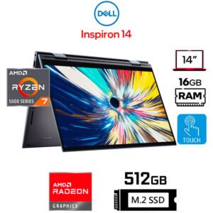 Dell Inspiron 14 i7415 (2-en-1), Ryzen 7-5700U, AMD Radeon Graphics, 16GB RAM, 512GB SSD, 14" FHD Táctil